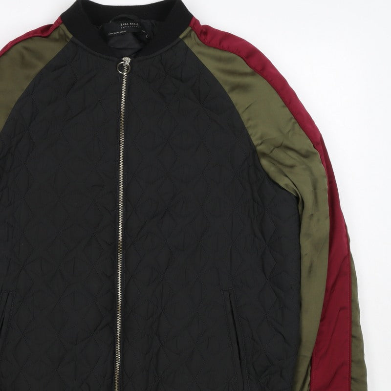 Zara Basic Women’s Multicoloured M Quilted Tiger Embroidered Bomber Jacket