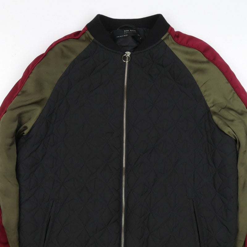 Zara Basic Women’s Multicoloured M Quilted Tiger Embroidered Bomber Jacket