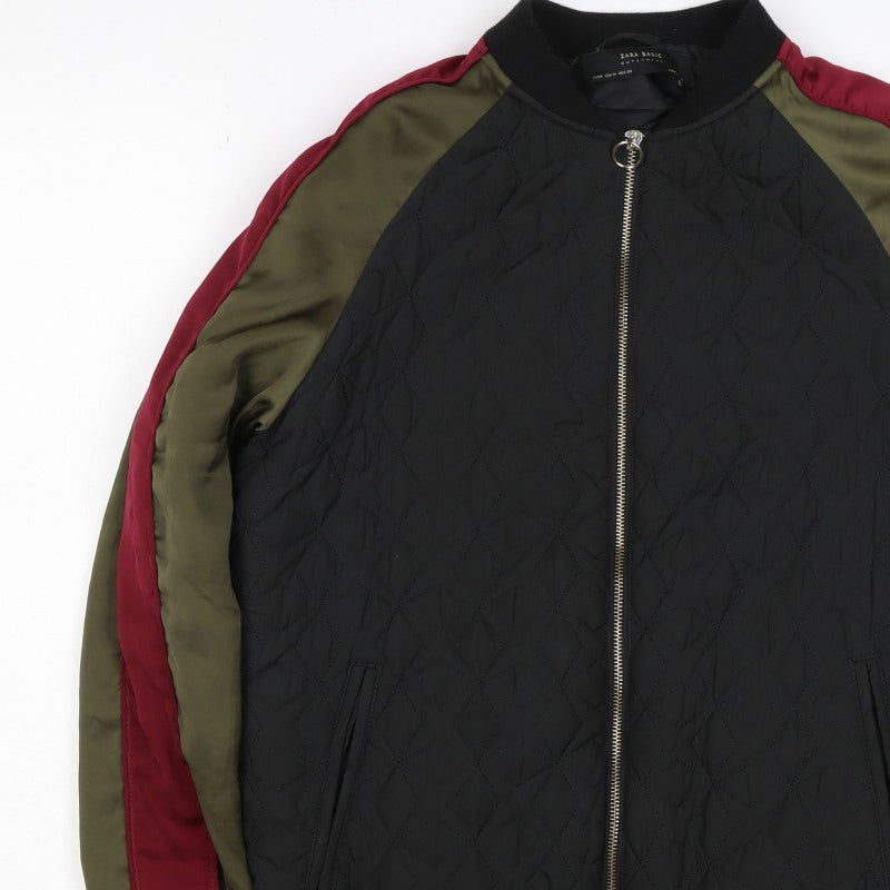 Zara Basic Women’s Multicoloured M Quilted Tiger Embroidered Bomber Jacket