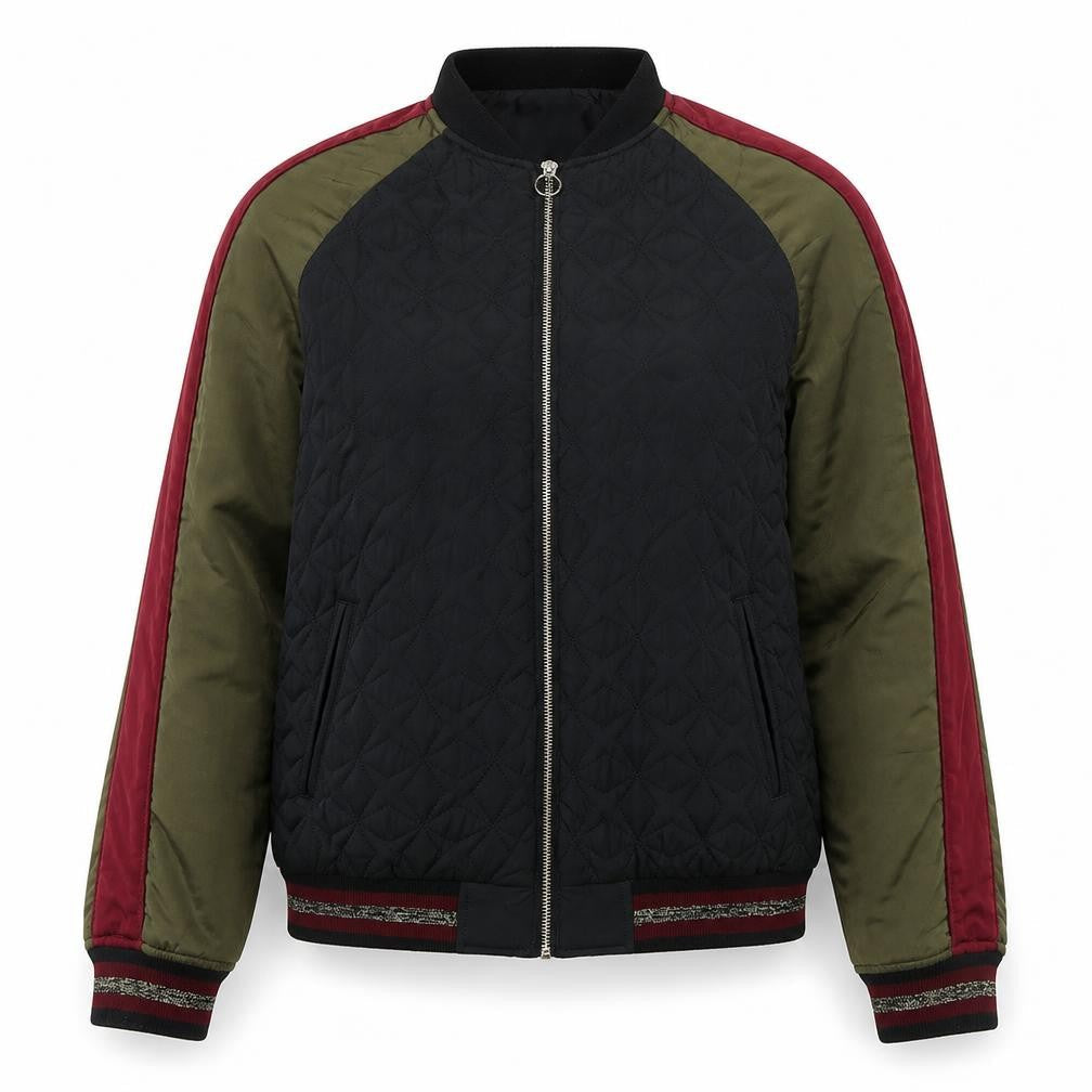Zara Basic Women’s Multicoloured M Quilted Tiger Embroidered Bomber Jacket