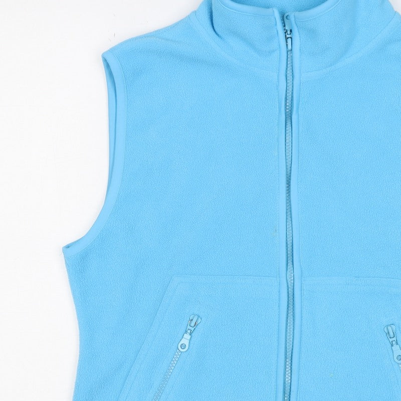 Fleece Collection Women Blue M Fleece Zip Waistcoat Collared Pockets