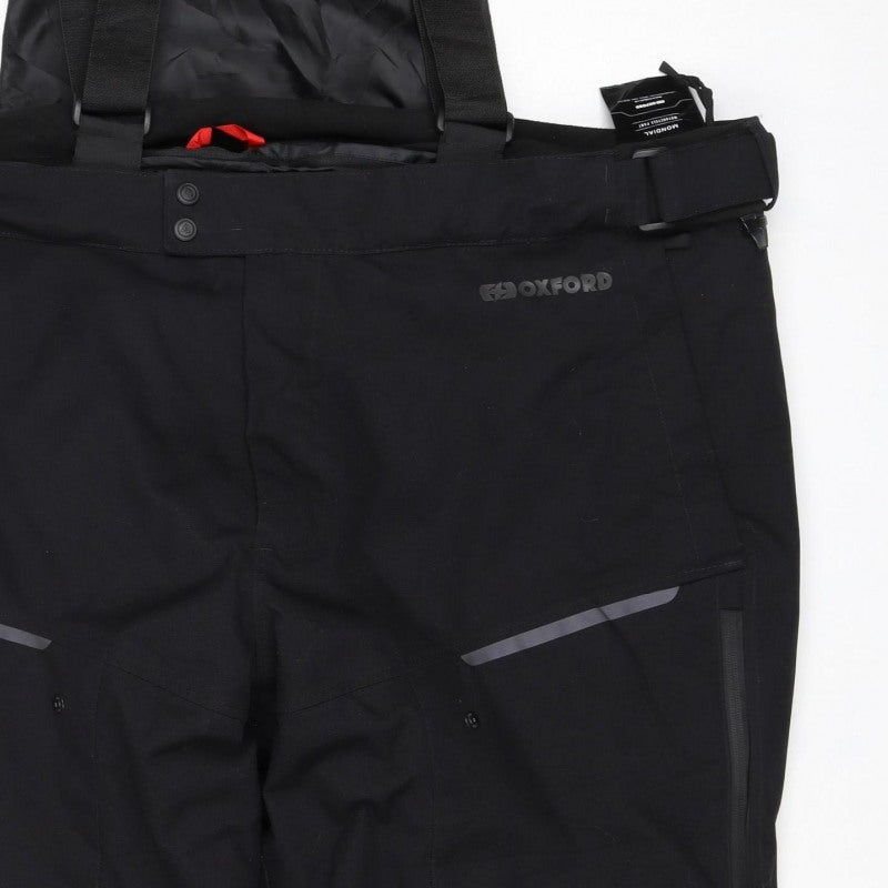 Oxford Men's Black XL Waterproof Motorcycle Rain Trousers Braces