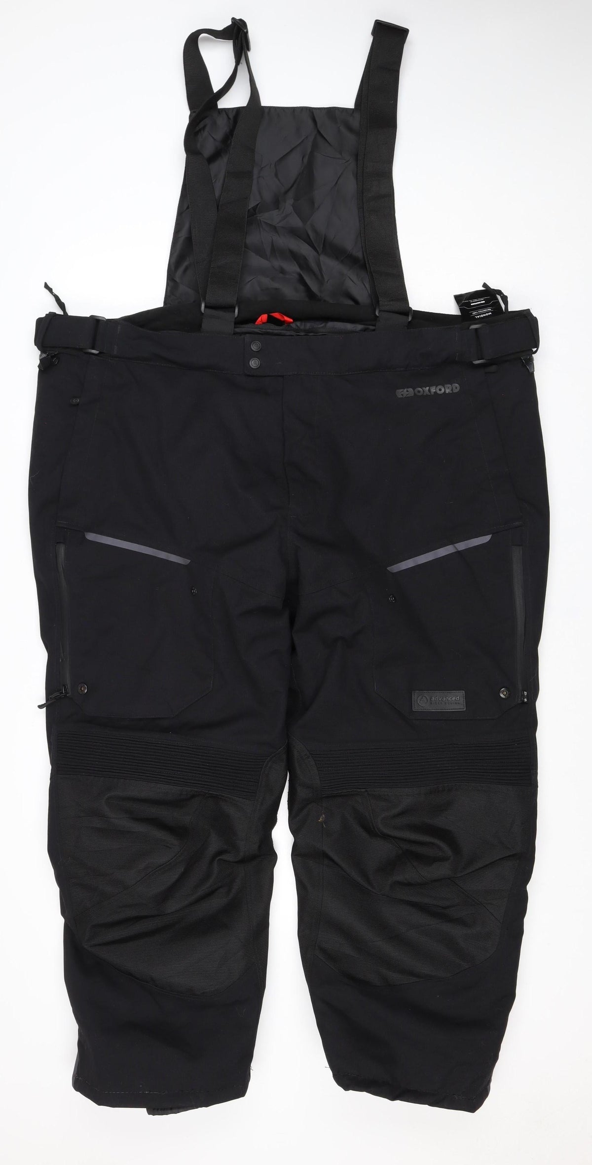 Oxford Men's Black XL Waterproof Motorcycle Rain Trousers Braces