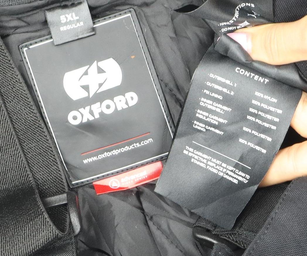 Oxford Men's Black XL Waterproof Motorcycle Rain Trousers Braces