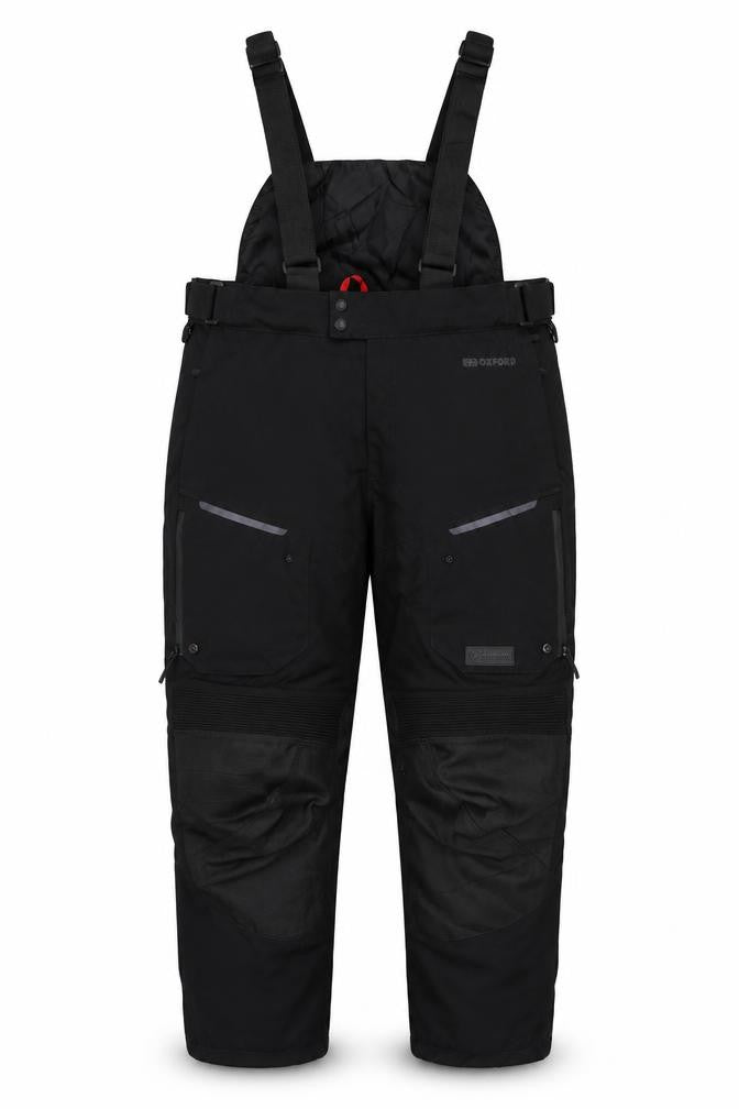 Oxford Men's Black XL Waterproof Motorcycle Rain Trousers Braces