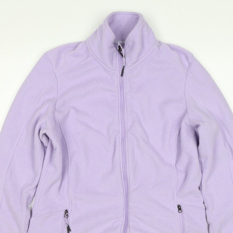 M&S Women’s Purple Size 12 Fleece Full Zip Jacket Pockets