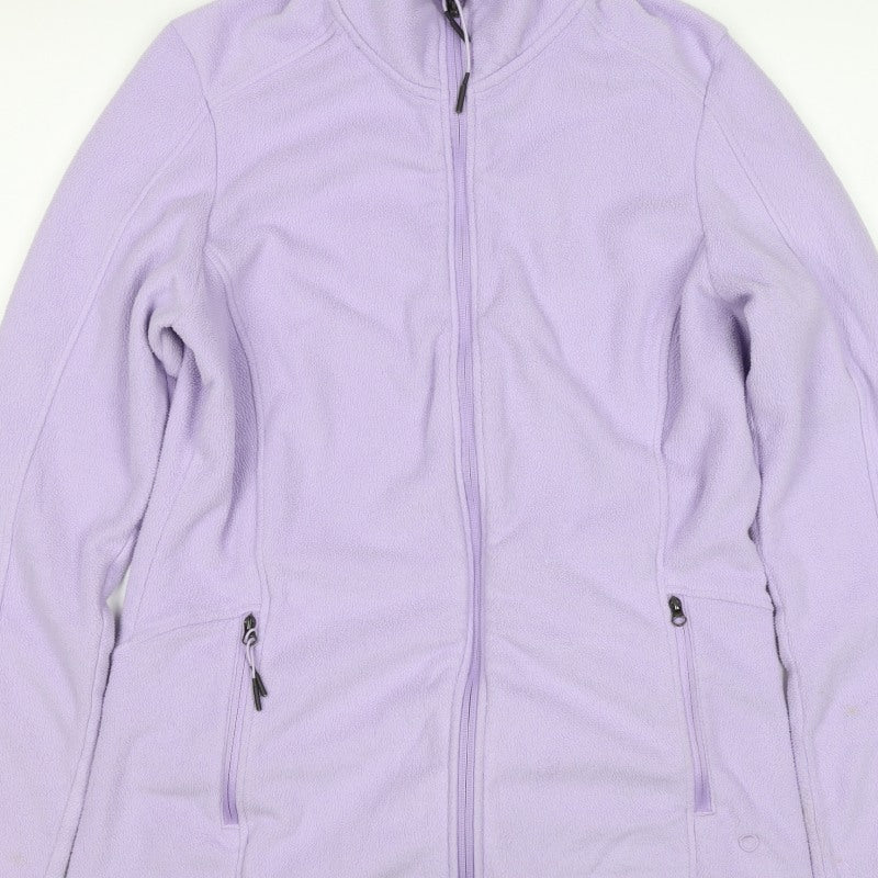 M&S Women’s Purple Size 12 Fleece Full Zip Jacket Pockets