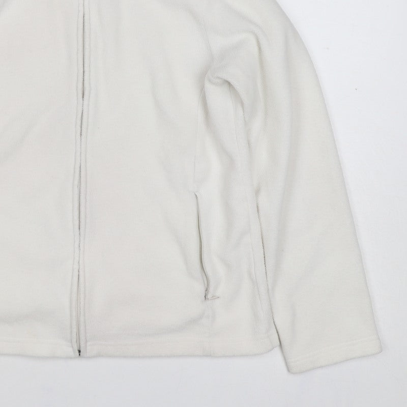 Isle Essentials Women’s White S Fleece Full Zip Jacket Pockets