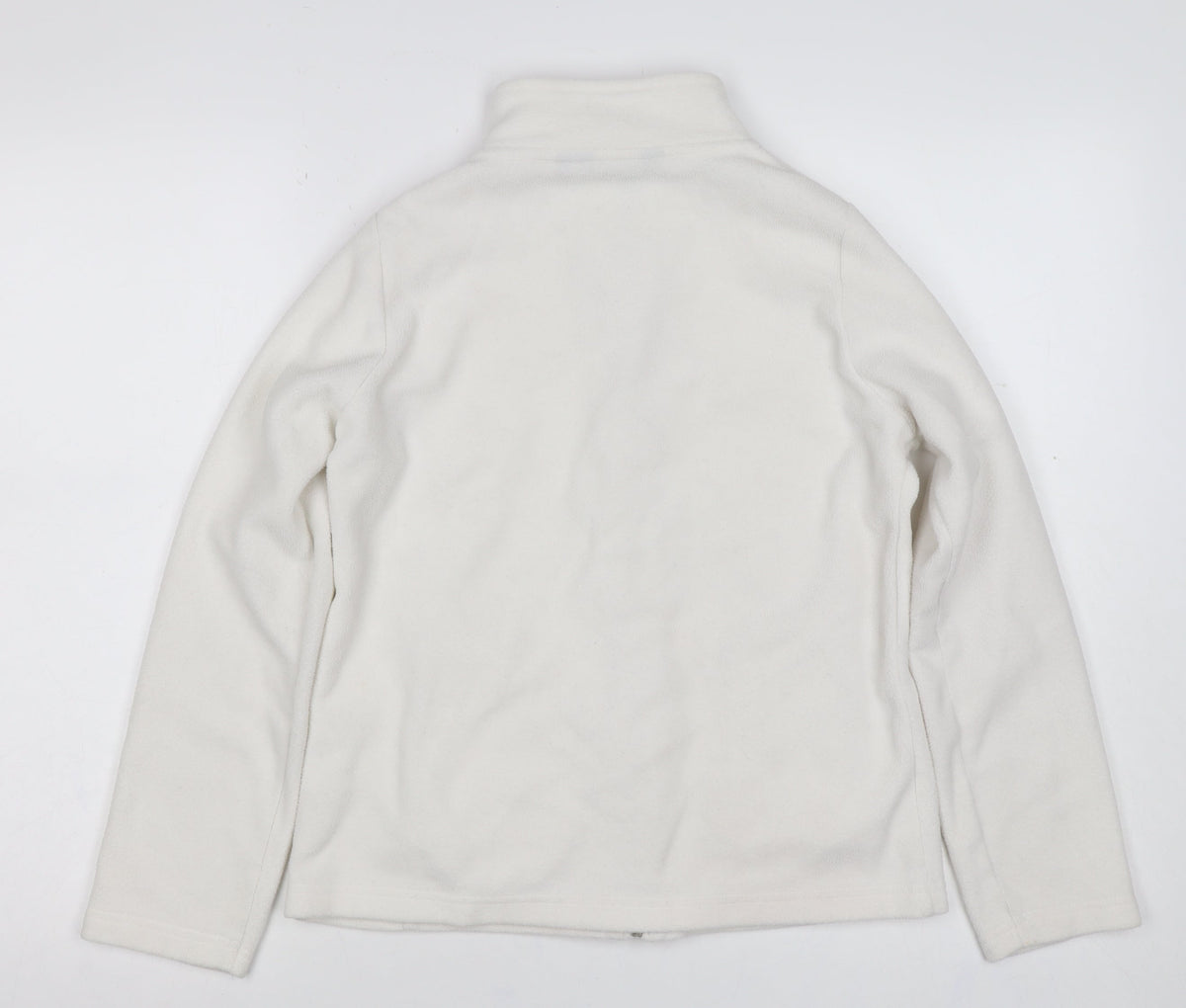 Isle Essentials Women’s White S Fleece Full Zip Jacket Pockets