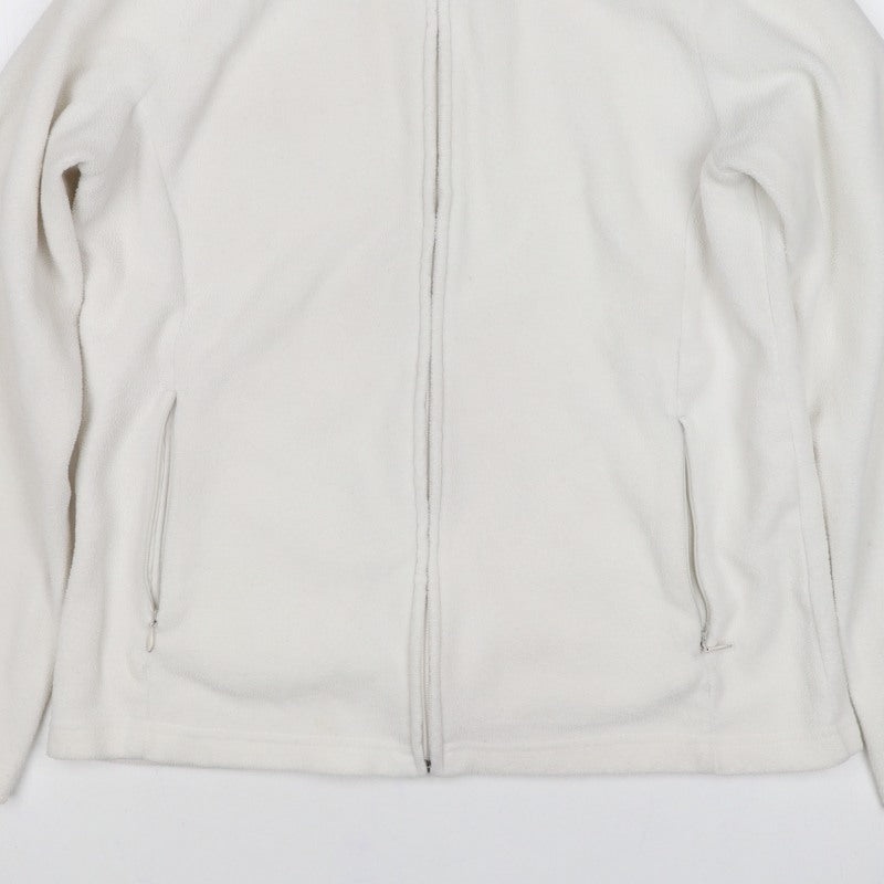 Isle Essentials Women’s White S Fleece Full Zip Jacket Pockets