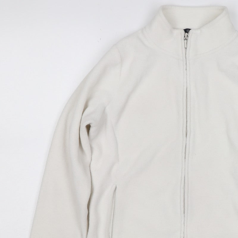 Isle Essentials Women’s White S Fleece Full Zip Jacket Pockets