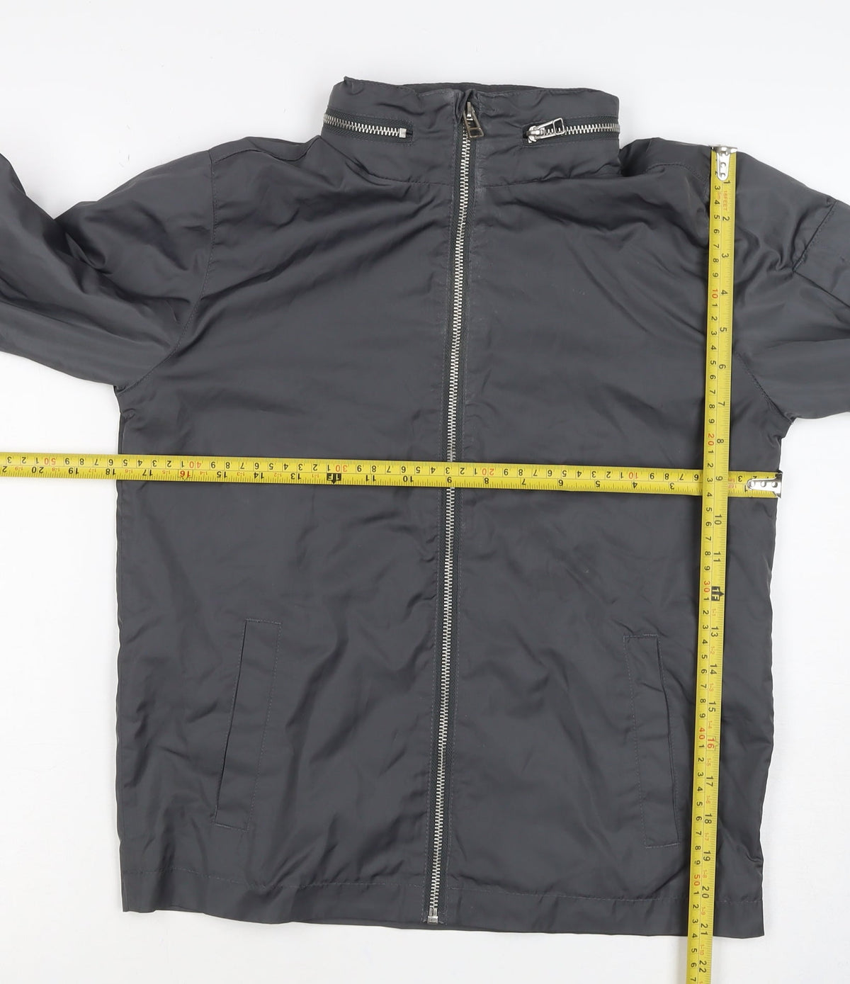 Next Boys Grey 11 Years Basic Jacket Full Zip Lined Pockets