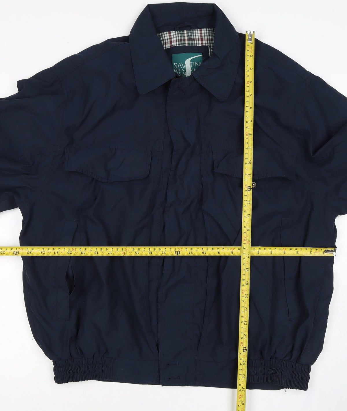 Savatini Men’s Blue L Basic Jacket Full Zip Casual Classic