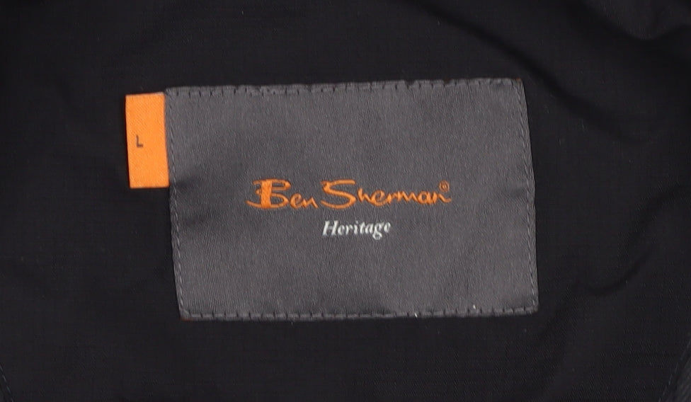Ben Sherman Heritage Men's Black L Bomber Jacket Full Zip