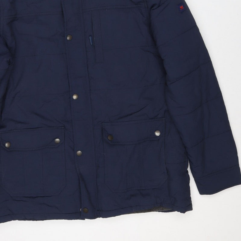LURB Urban Men's Blue 2XL Hooded Parka Puffer Jacket