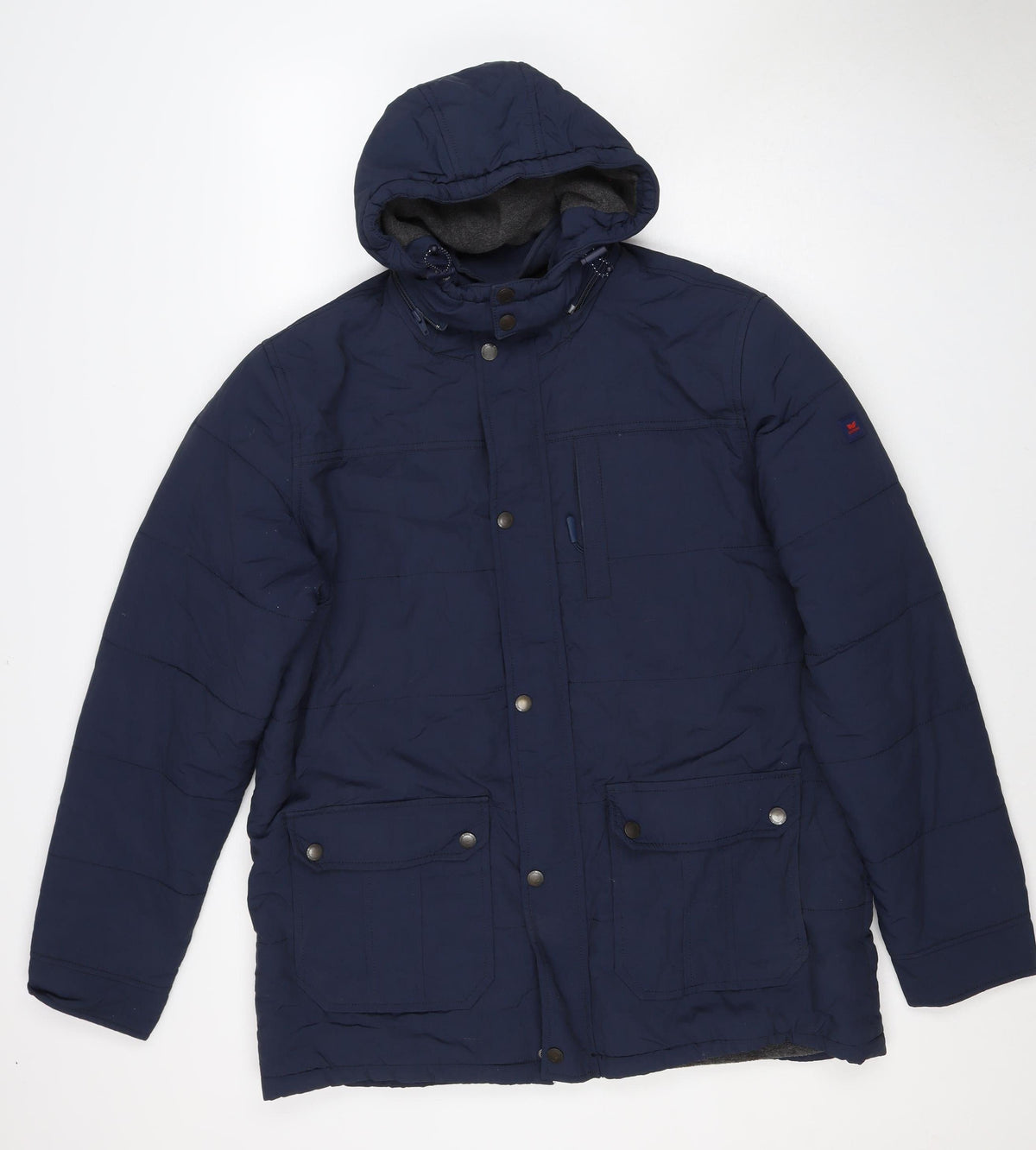 LURB Urban Men's Blue 2XL Hooded Parka Puffer Jacket