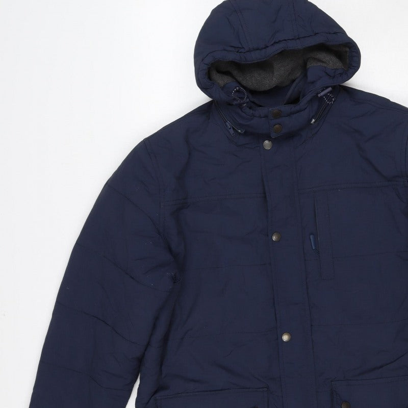 LURB Urban Men's Blue 2XL Hooded Parka Puffer Jacket