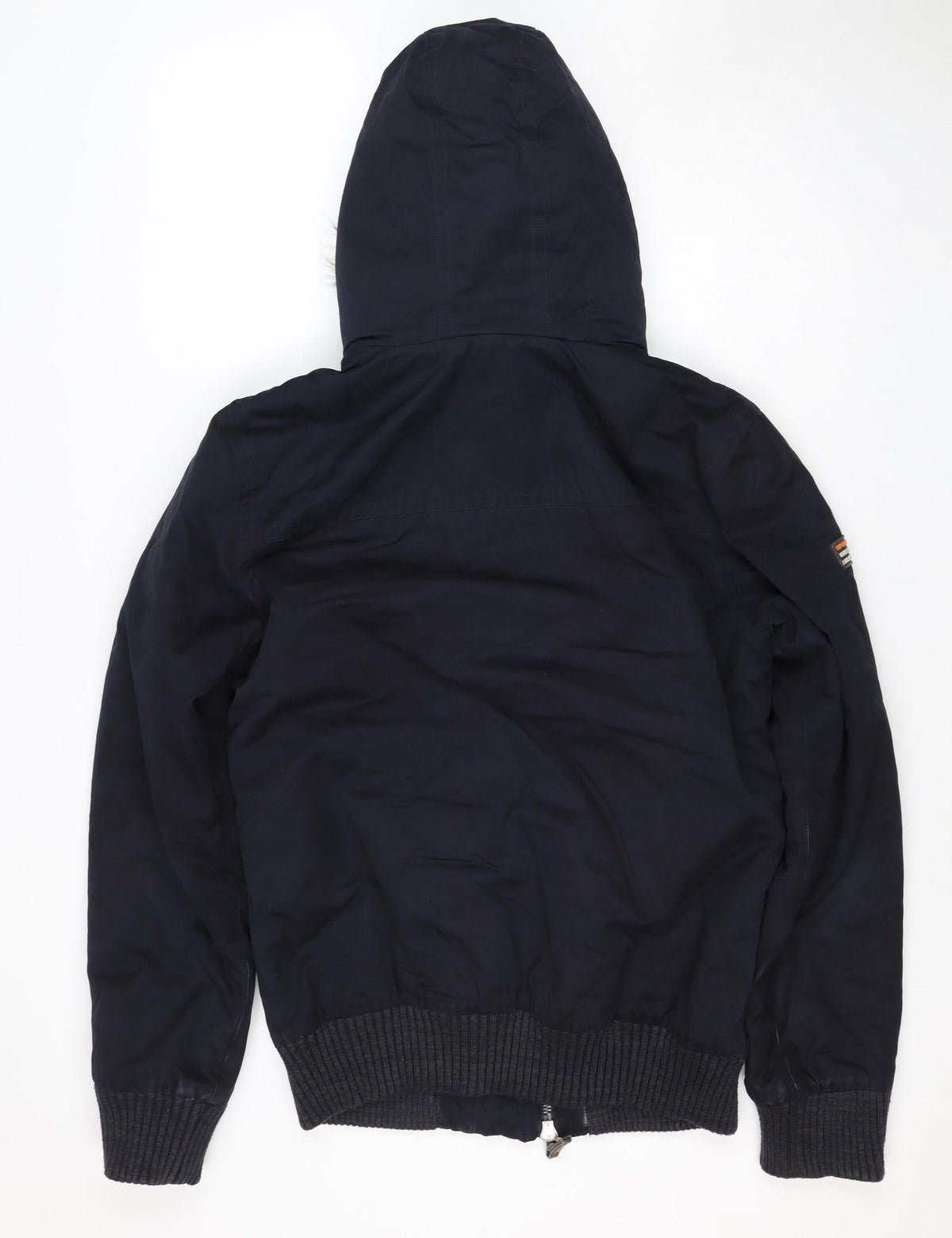 Superdry Men’s Black M Microfibre Fur Hood Bomber Jacket