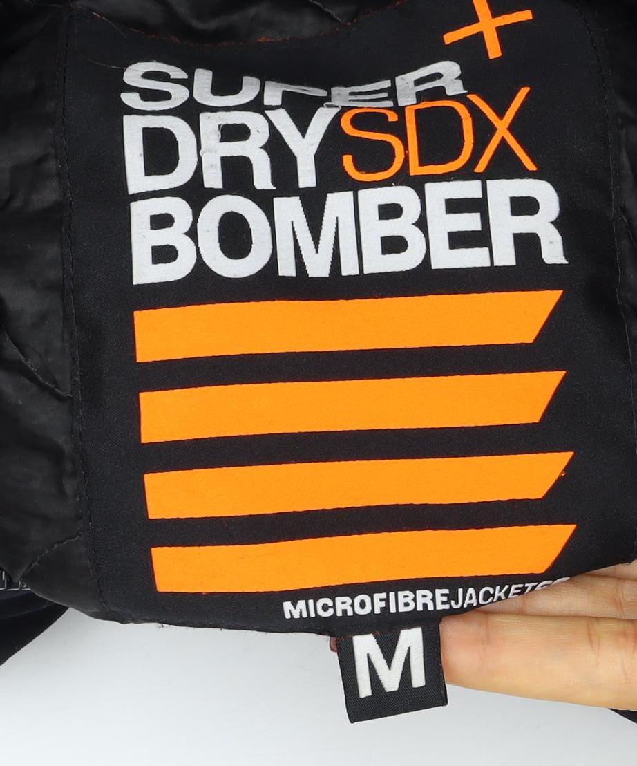 Superdry Men’s Black M Microfibre Fur Hood Bomber Jacket
