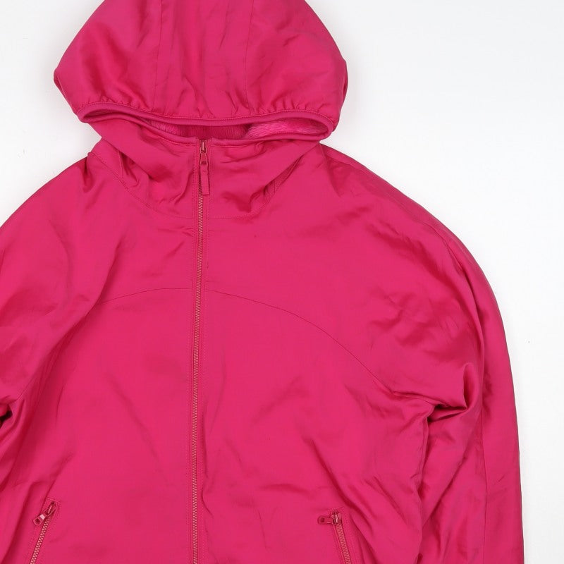 H&M Women's Pink XL Hooded Full Zip Lined Jacket