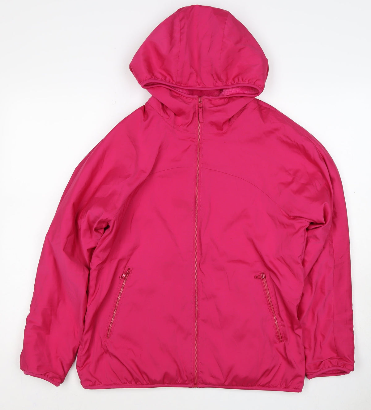 H&M Women's Pink XL Hooded Full Zip Lined Jacket