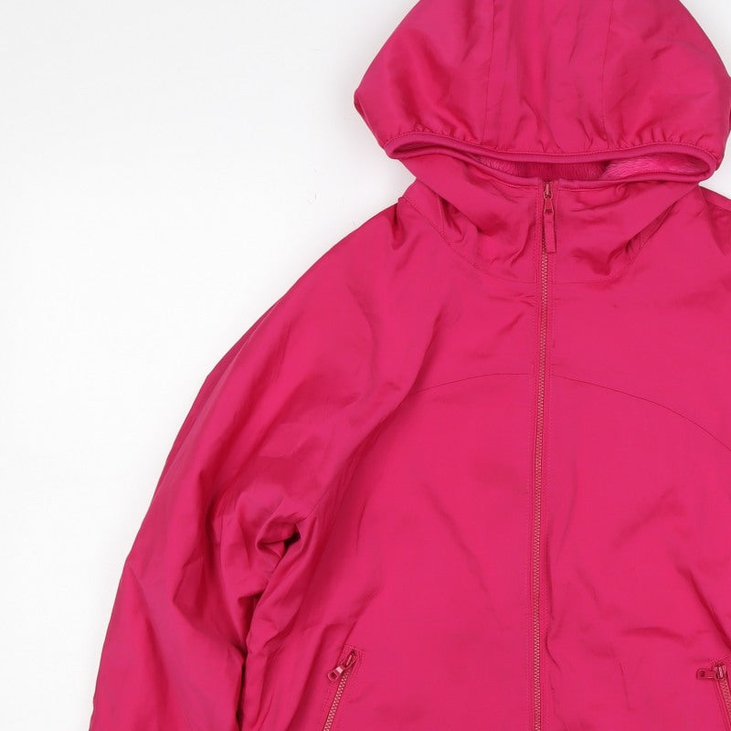 H&M Women's Pink XL Hooded Full Zip Lined Jacket