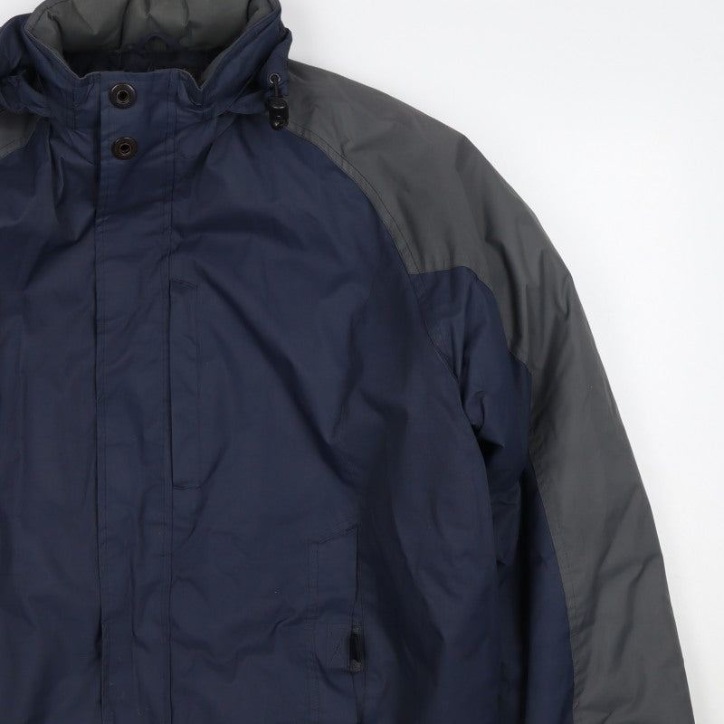Jowager Men’s Blue Grey XL Hooded Bomber Jacket