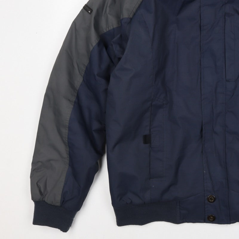 Jowager Men’s Blue Grey XL Hooded Bomber Jacket