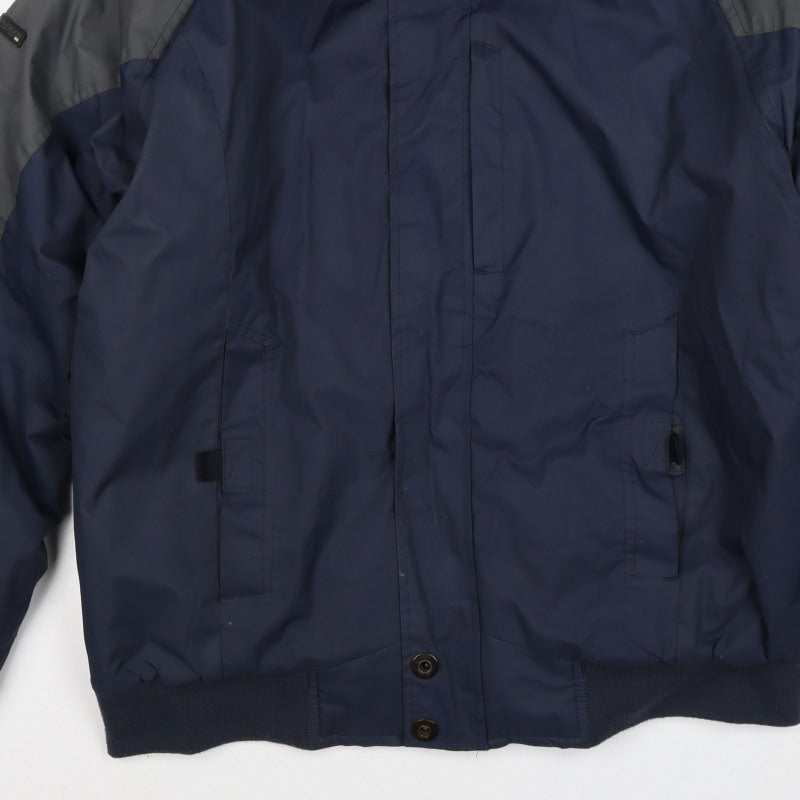 Jowager Men’s Blue Grey XL Hooded Bomber Jacket