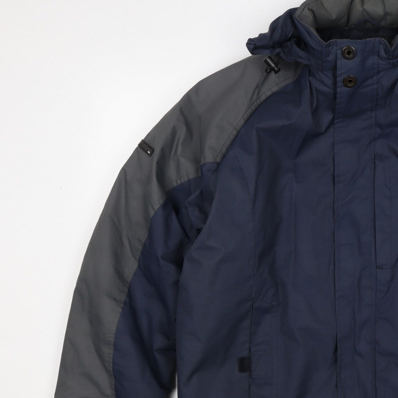 Jowager Men’s Blue Grey XL Hooded Bomber Jacket
