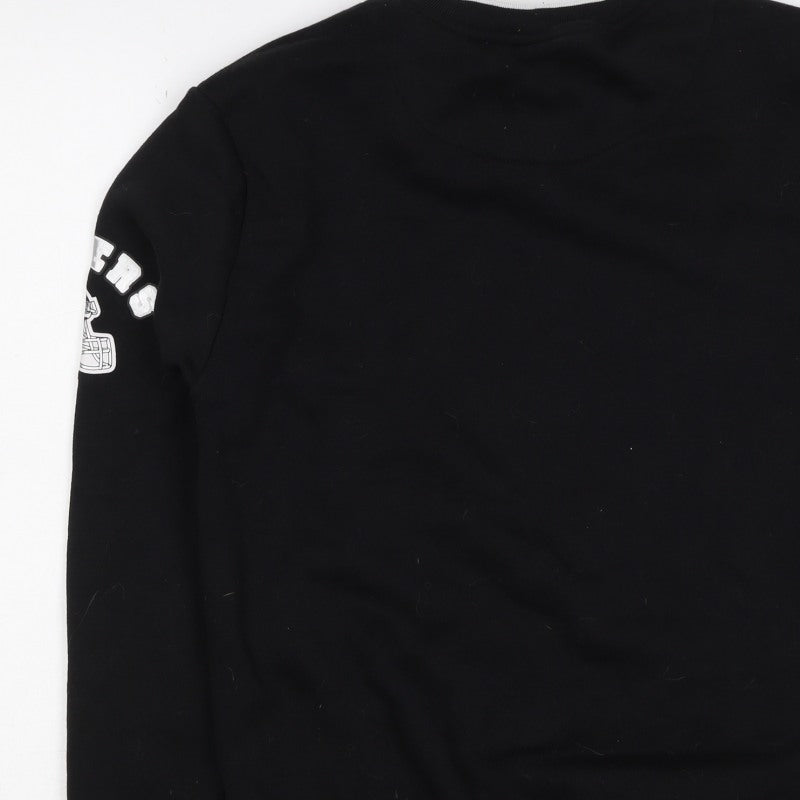 Primark Mens Black XS Raiders NFL Graphic Print Crew Sweatshirt