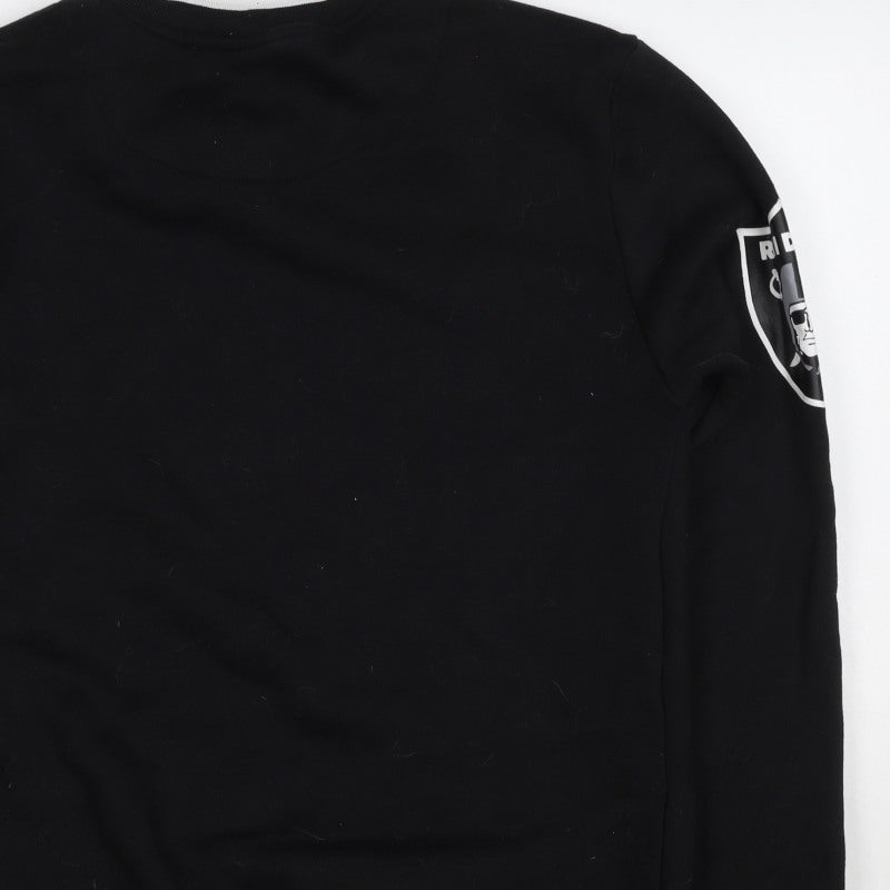 Primark Mens Black XS Raiders NFL Graphic Print Crew Sweatshirt
