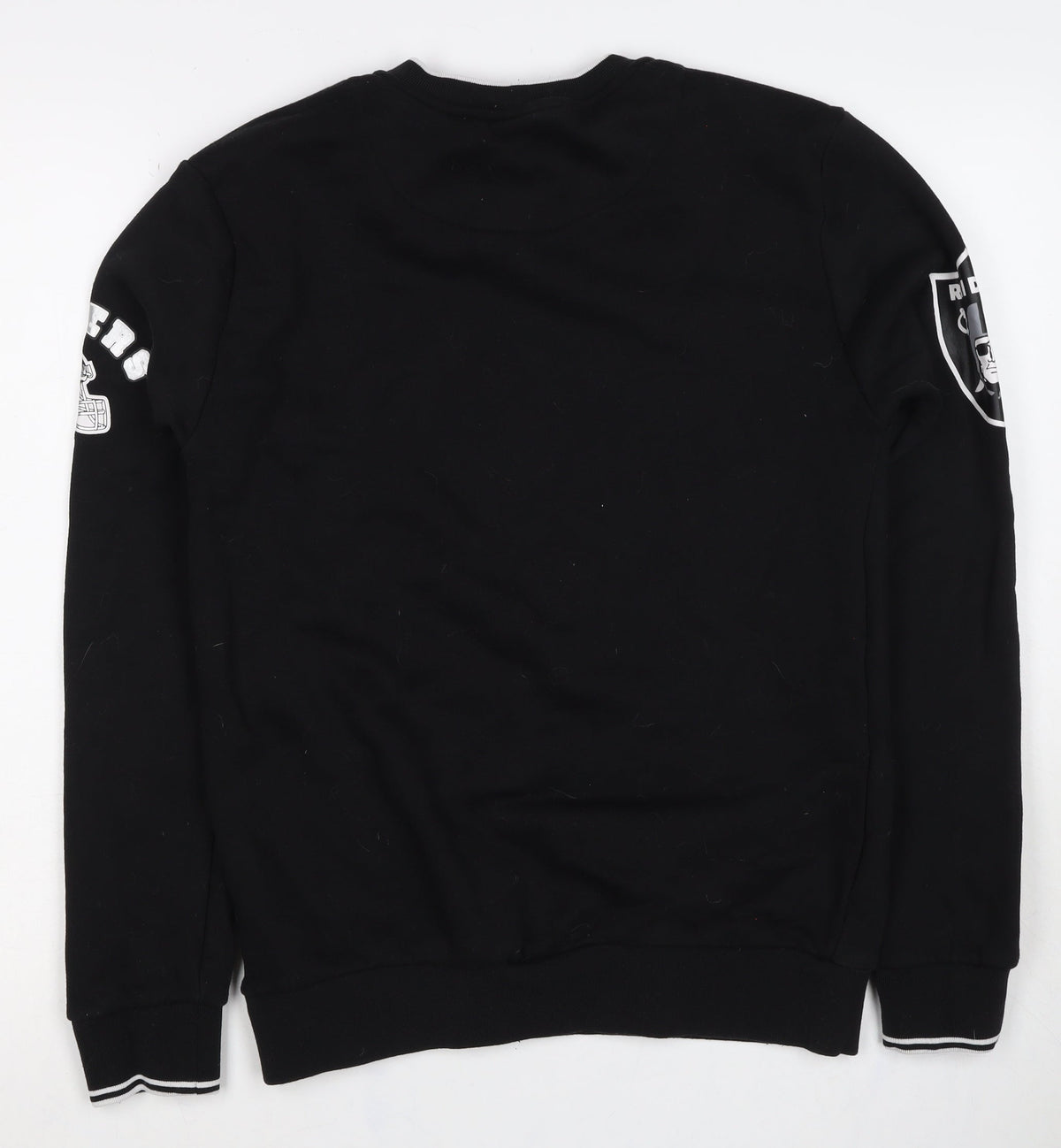 Primark Mens Black XS Raiders NFL Graphic Print Crew Sweatshirt