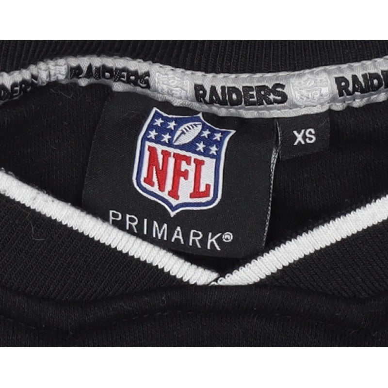 Primark Mens Black XS Raiders NFL Graphic Print Crew Sweatshirt