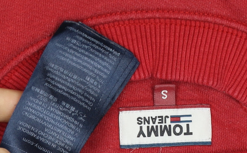 Tommy Jeans Women’s Red Colourblock Logo Sweatshirt Size S