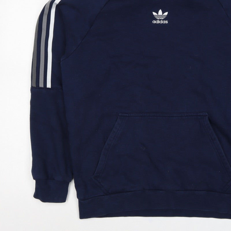 Adidas Women’s Blue M Trefoil 3 Stripe Pullover Hoodie