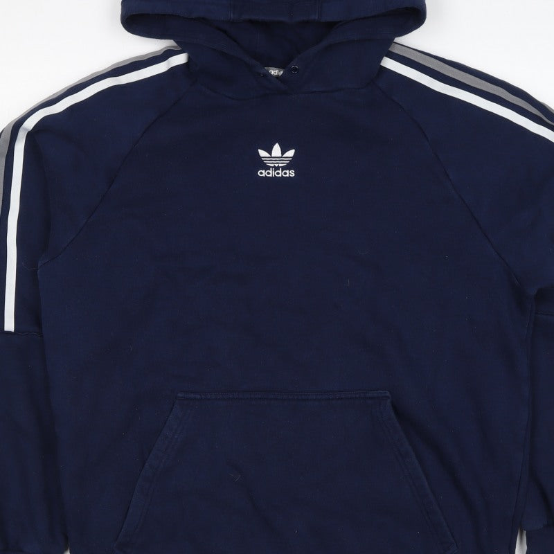 Adidas Women’s Blue M Trefoil 3 Stripe Pullover Hoodie