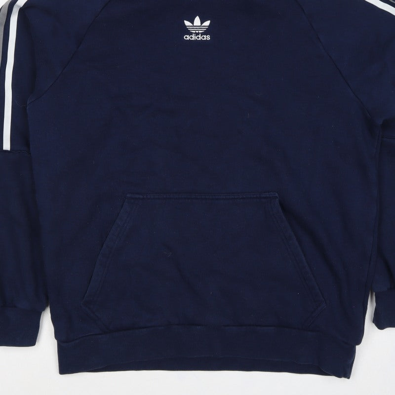 Adidas Women’s Blue M Trefoil 3 Stripe Pullover Hoodie