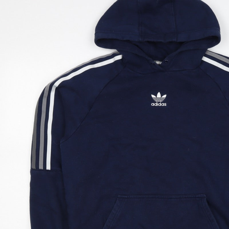 Adidas Women’s Blue M Trefoil 3 Stripe Pullover Hoodie