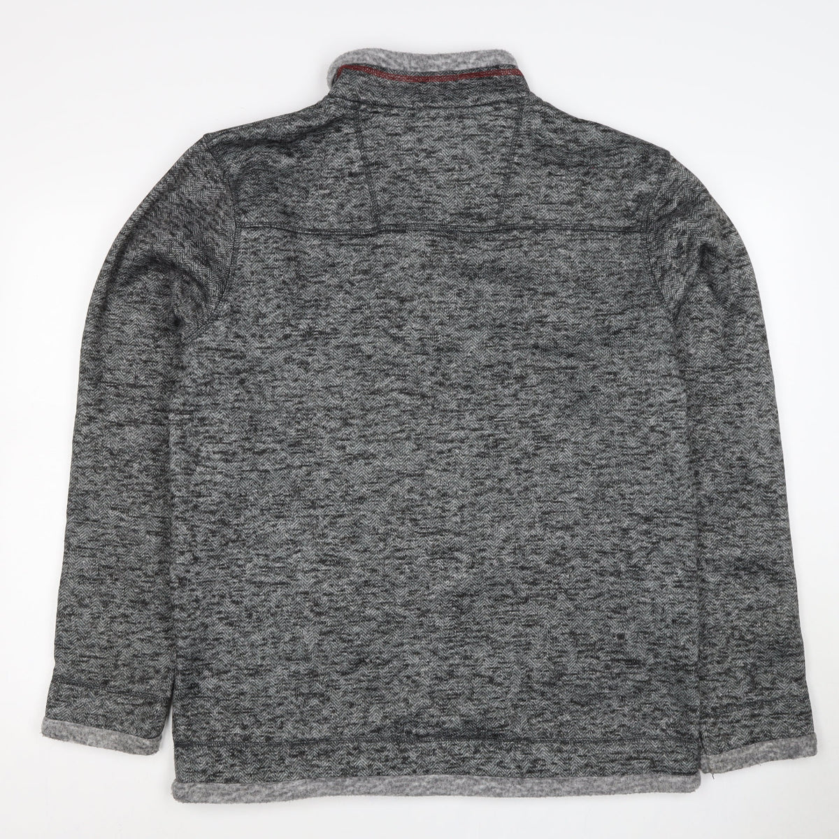 Weird Fish Women Grey L 1/4 Zip Fleece Jacket Herringbone Outdoor