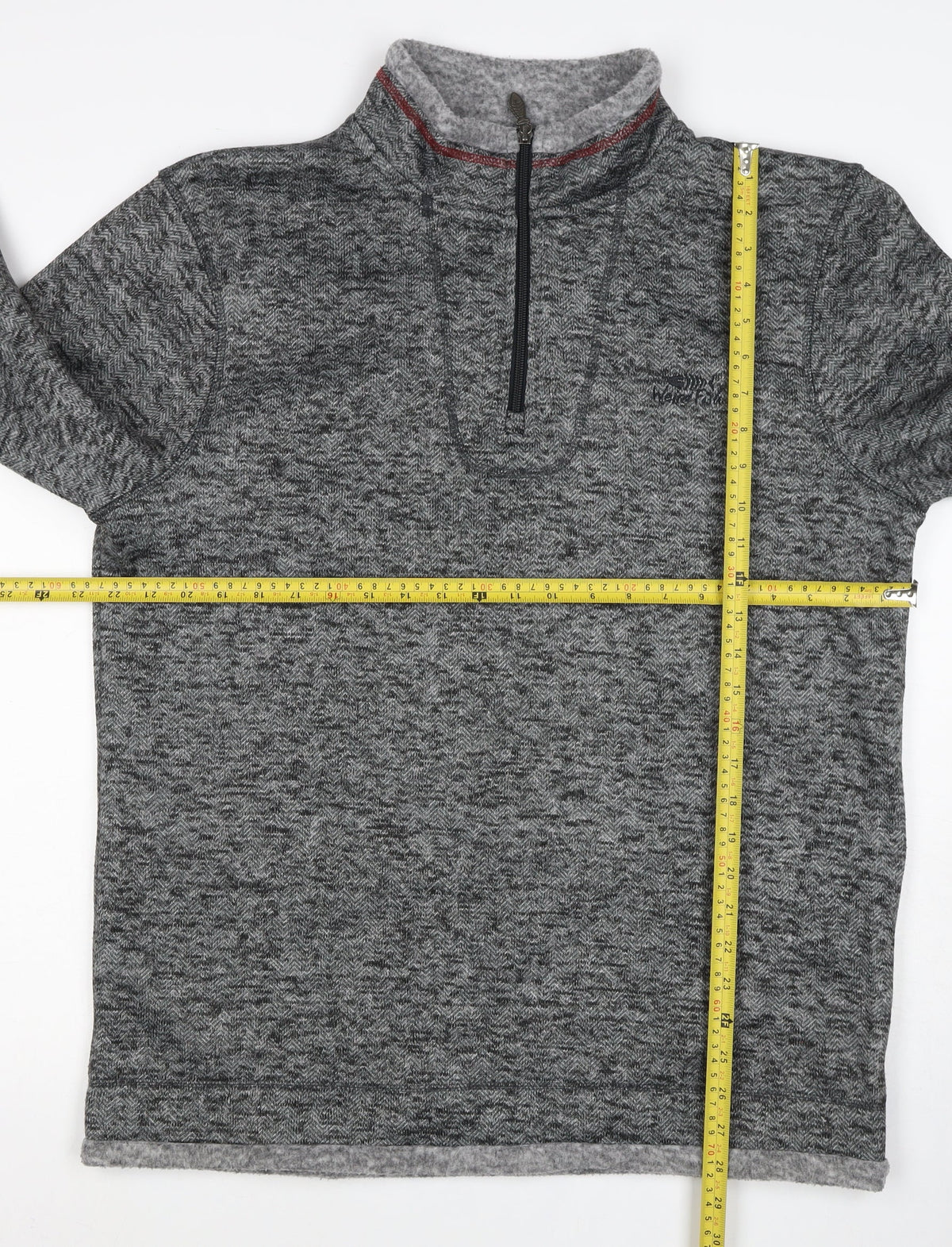 Weird Fish Women Grey L 1/4 Zip Fleece Jacket Herringbone Outdoor