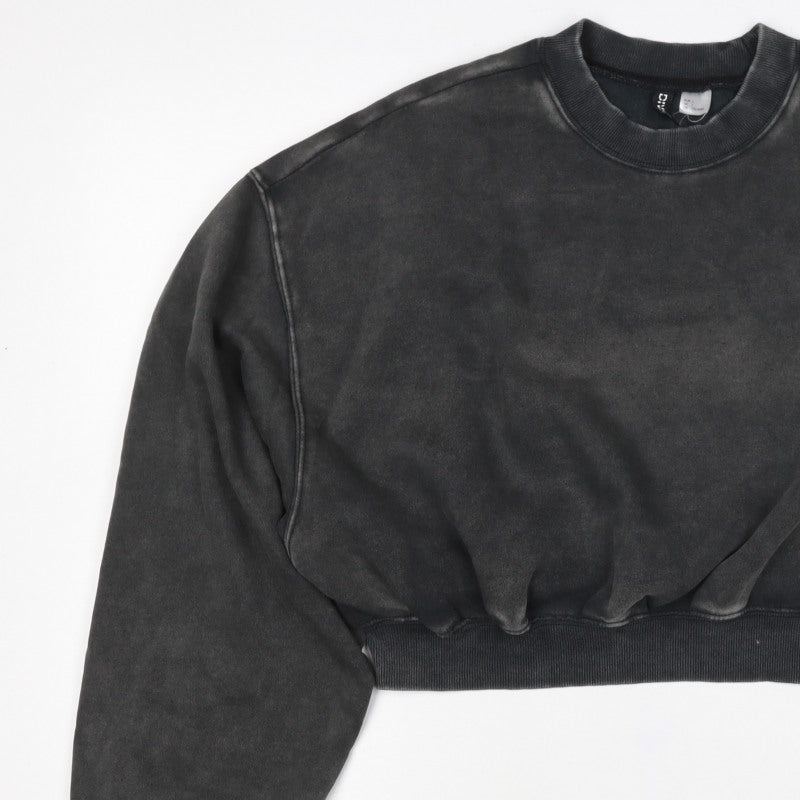 H&M Women’s Black Washed Oversized Pullover Sweatshirt L Crew Neck