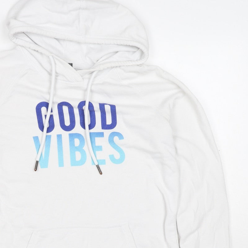 GapFit Women’s White S Good Vibes Pullover Hoodie Graphic Logo
