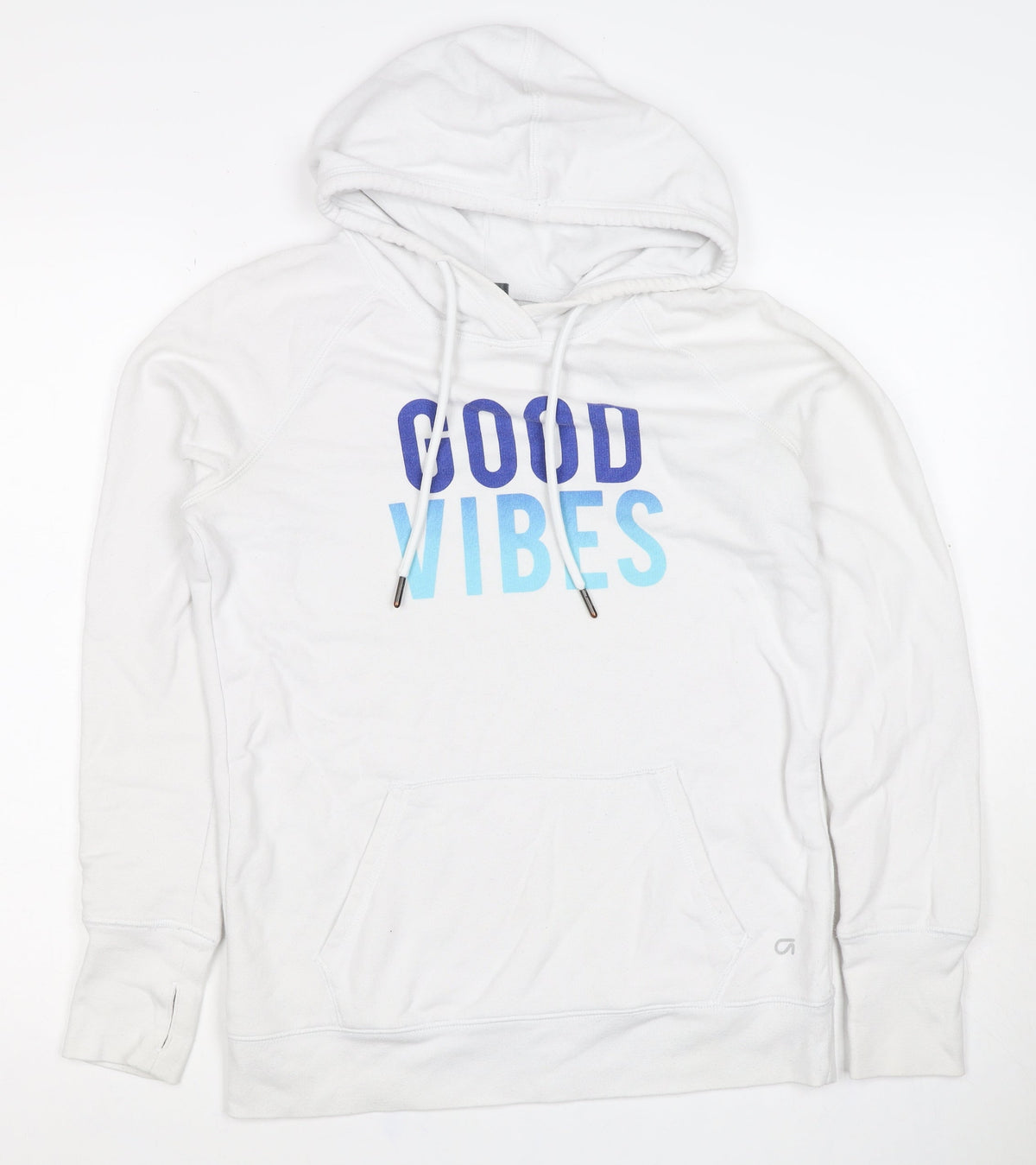 GapFit Women’s White S Good Vibes Pullover Hoodie Graphic Logo