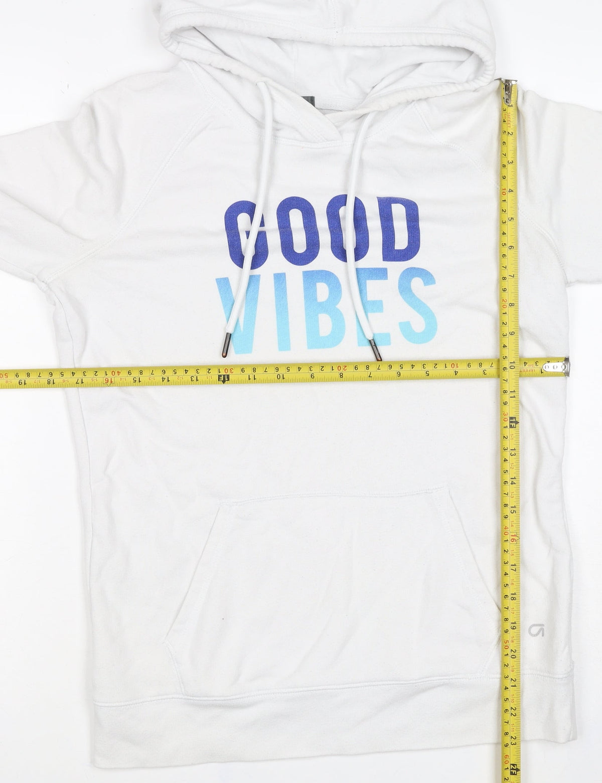 GapFit Women’s White S Good Vibes Pullover Hoodie Graphic Logo