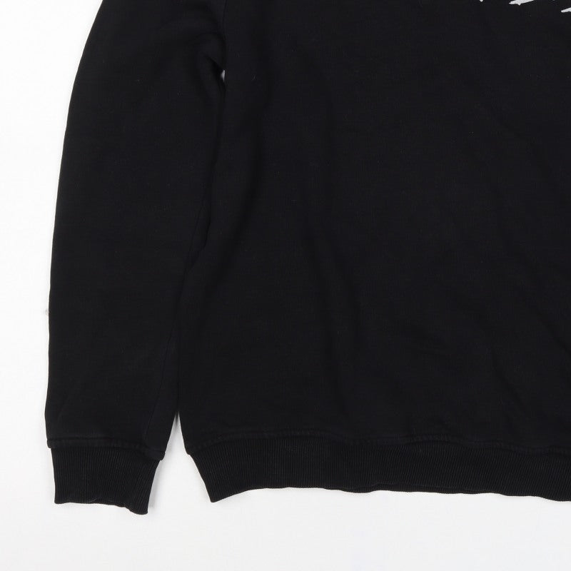 Friends The TV Series Women's Black M Logo Crew Neck Pullover Sweatshirt