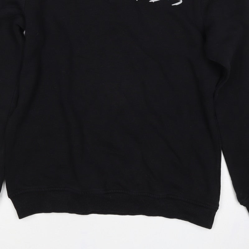 Friends The TV Series Women's Black M Logo Crew Neck Pullover Sweatshirt