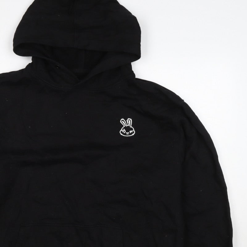 Sneak Men’s Black XL Pullover Hoodie Graphic Print Organic Cotton