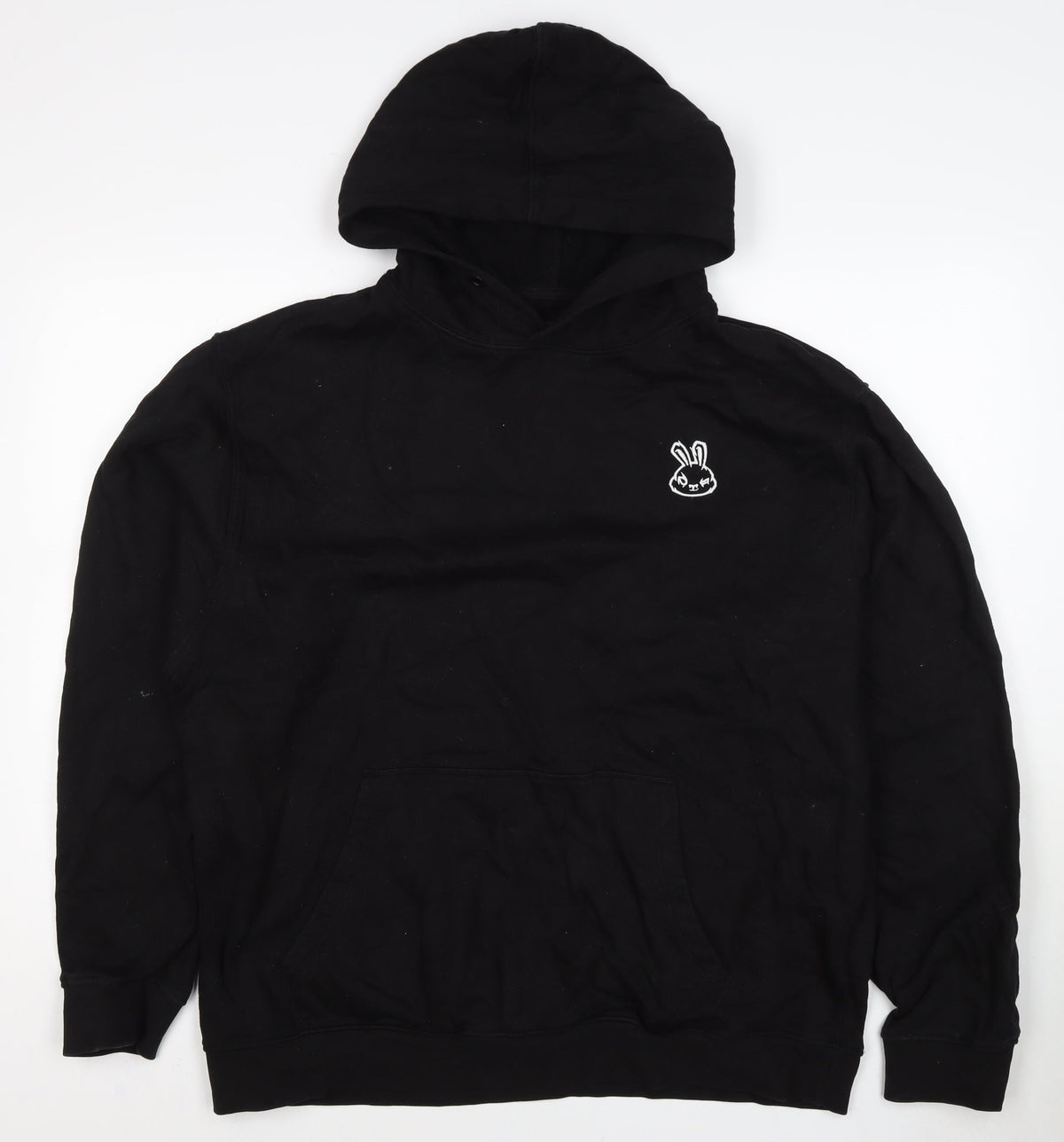 Sneak Men’s Black XL Pullover Hoodie Graphic Print Organic Cotton