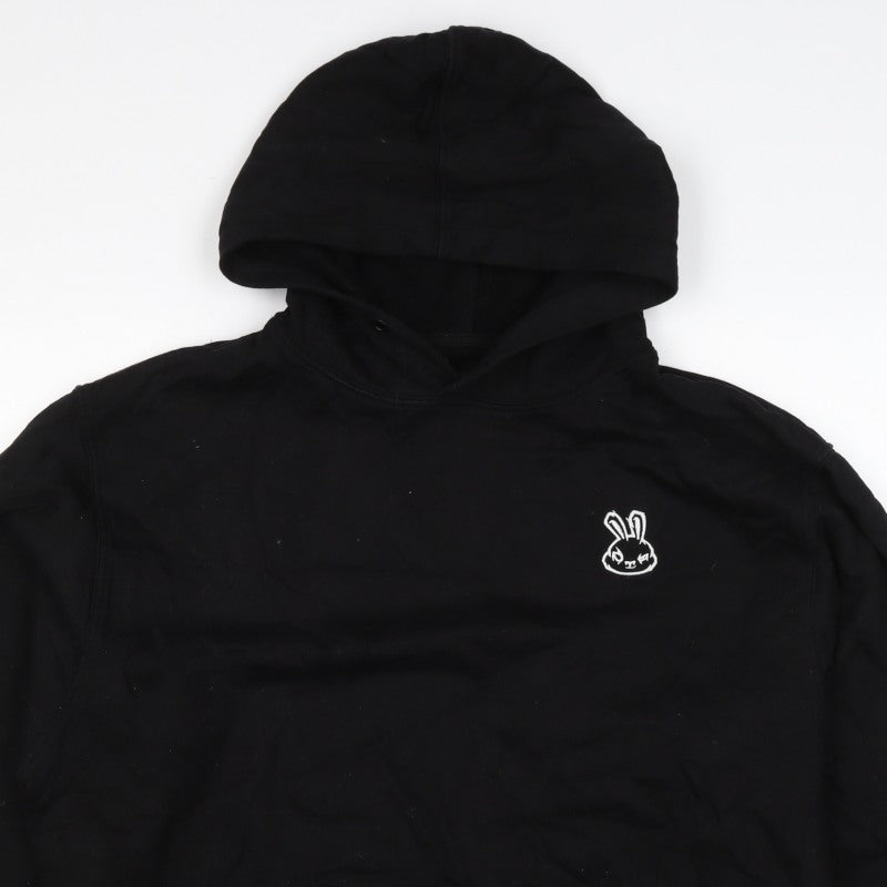 Sneak Men’s Black XL Pullover Hoodie Graphic Print Organic Cotton